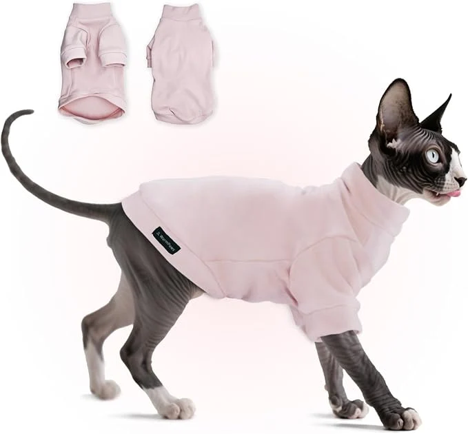 Elite Fleece Sphynx Cat Clothes Soft Hairless Cat Clothes Pullover Cat Sweater Flexible