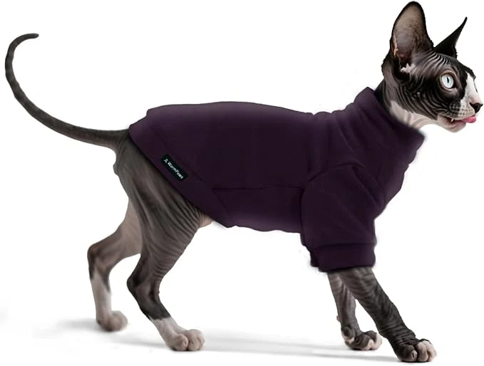 Original Fleece Sphynx Cat Clothes Soft Hairless Cat Clothes Pullover Cat Sweater Responsible
