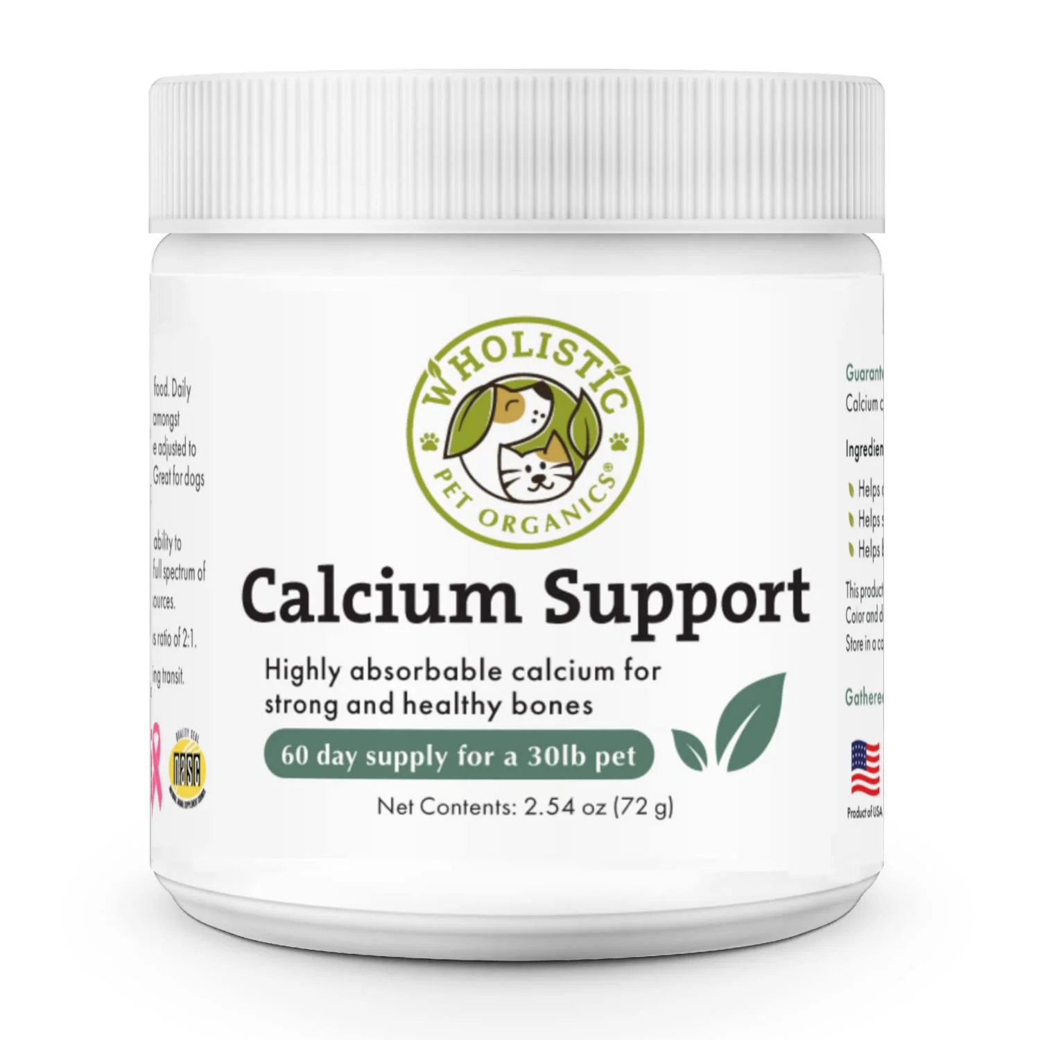 Effective Wholistic Pet Organics Sea Coral Calcium – Organic Dog Calcium Supplement Made in USA Artisan