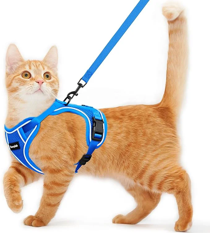 Official Cat Harness and Leash for Walking Escape Proof Soft Adjustable Cat Leash Certified