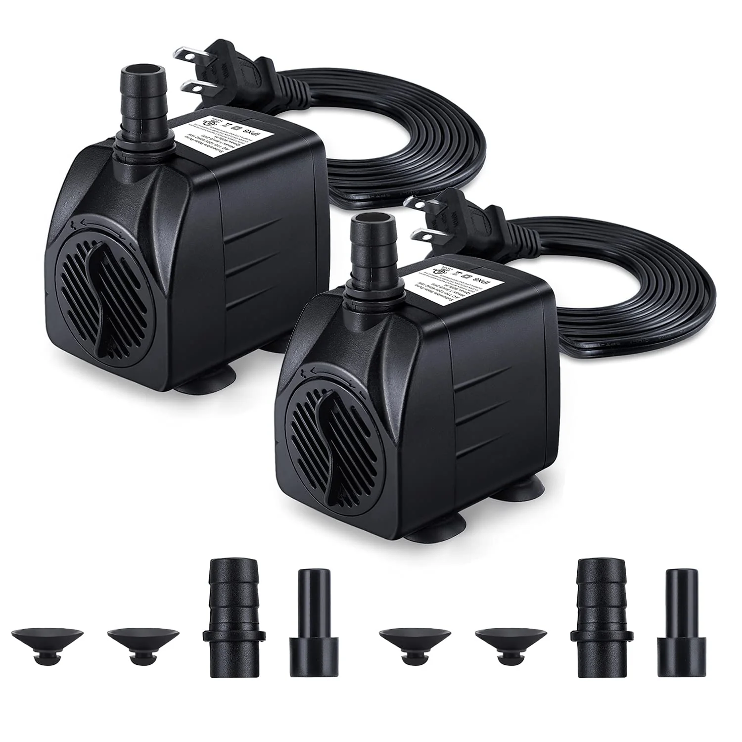 Reliable CWKJ Fountain Pump 2-Pack — 220GPH Submersible for Aquarium Pond Fountain Efficient