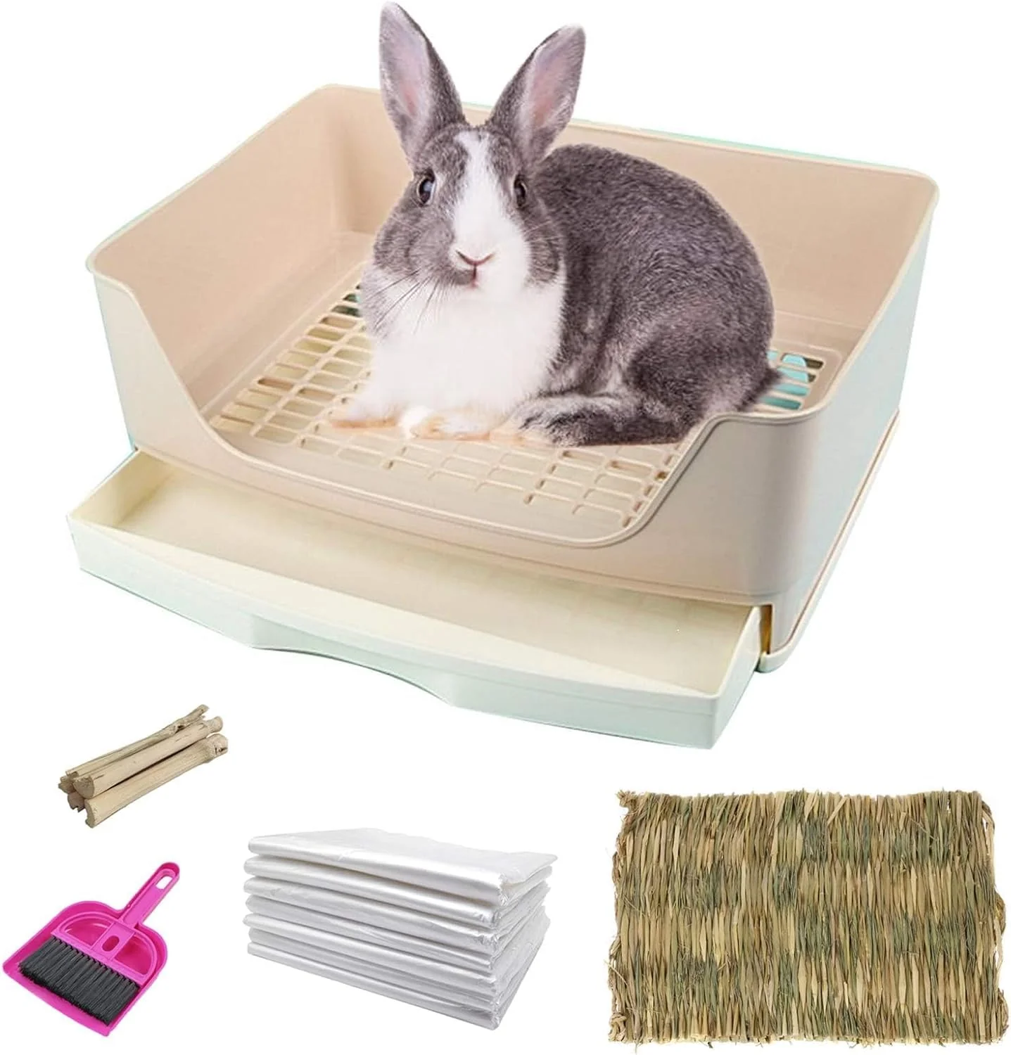 Proven Kathson Large Rabbit Litter Box with Drawer – Spacious Easy-Clean Potty Tray Modern