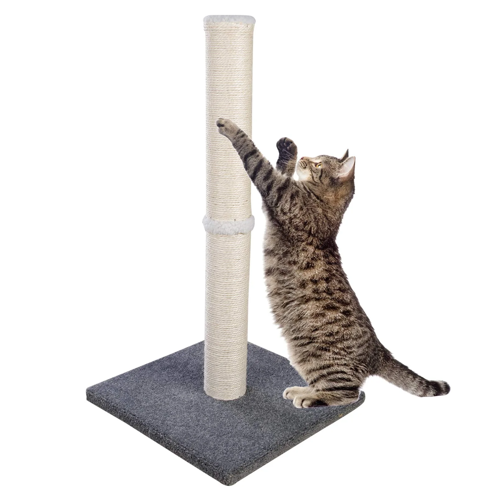 Fine Dimaka Cat Scratching Post Carpet - Tall Sisal Rope Scratcher with Stable Base Blue Grey Effective