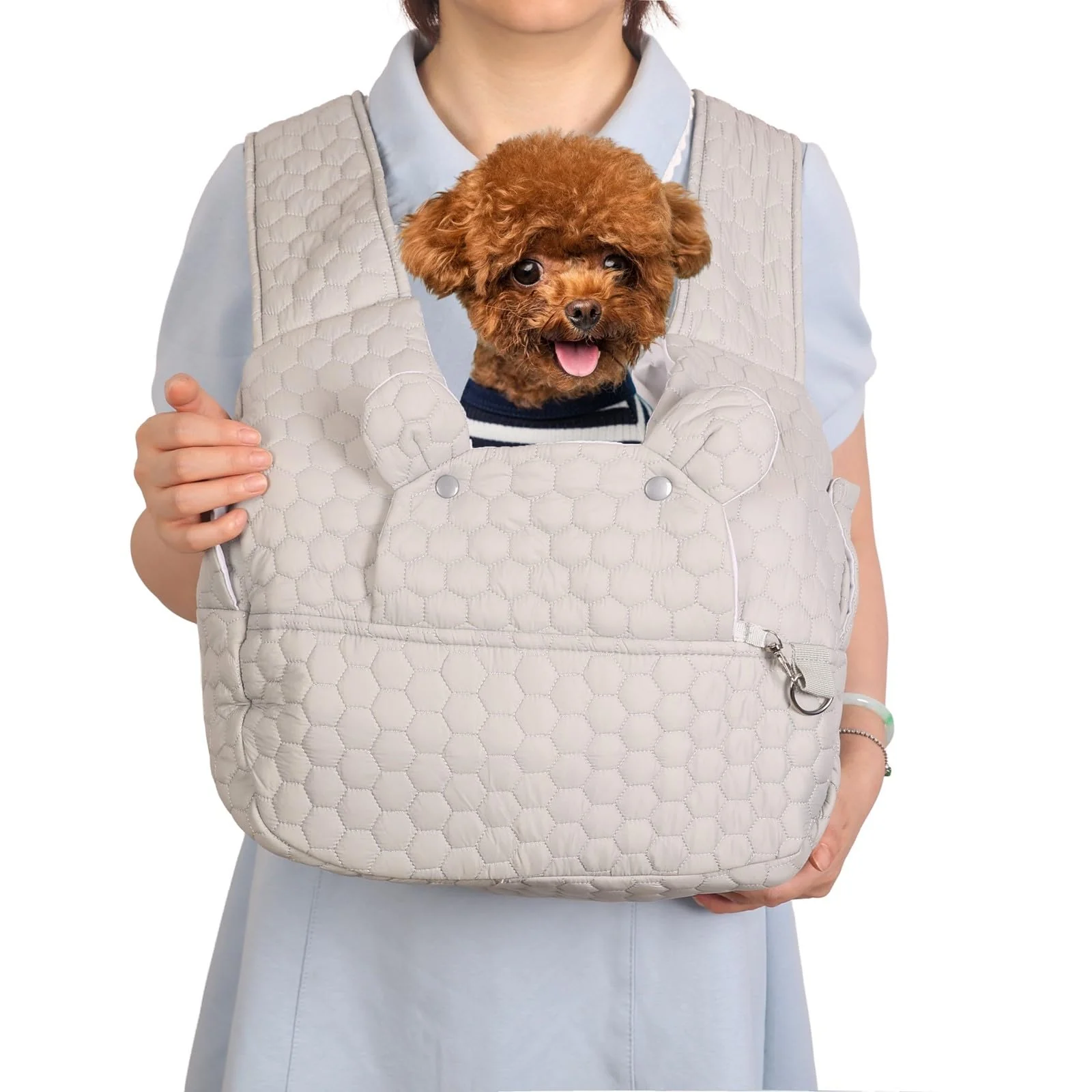 Pure YHSHYZH Dog Backpack Carrier — Front-Facing Hands- Sling 6-20 lb Light Gray Soft