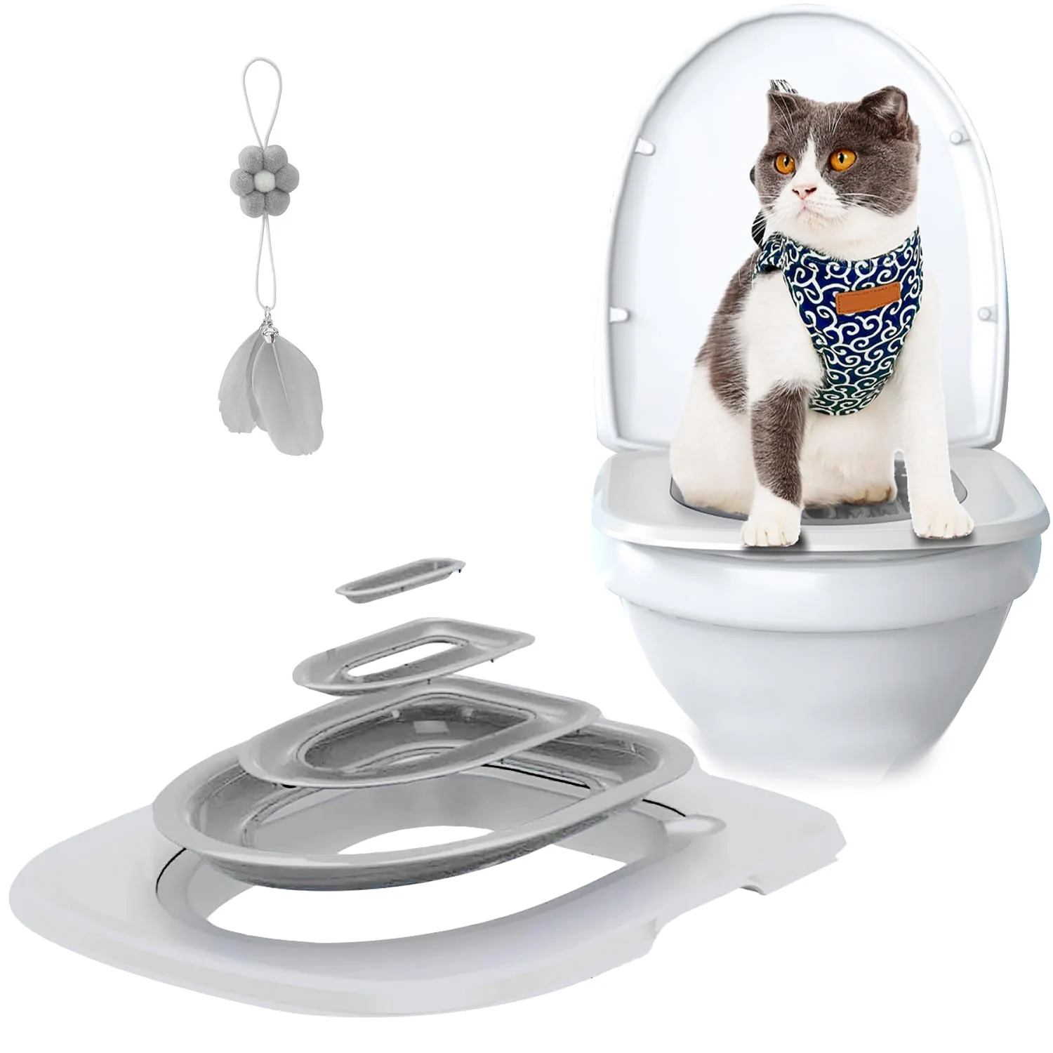 Expertly Made IFASHIHOME Cat Toilet Training Kit – Reusable ABS Trainer for Litter- Homes Long-Lasting