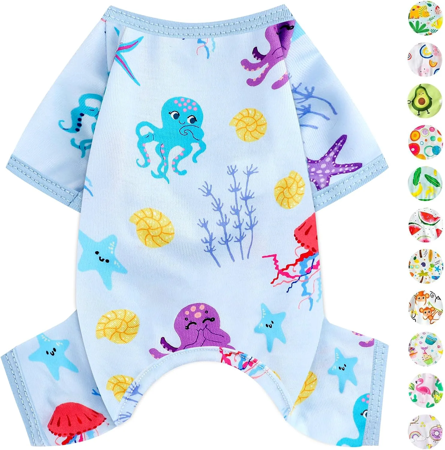Fine Dog Pajamas Pjs Summer Dog Clothes for Small Dogs Girl - Boy - Small Size Dogs Soft Stretchy Puppy Clothes Doggie Onesies Cat Cute Clothing Pet Jammies Outfit Appeal Blue Breathable