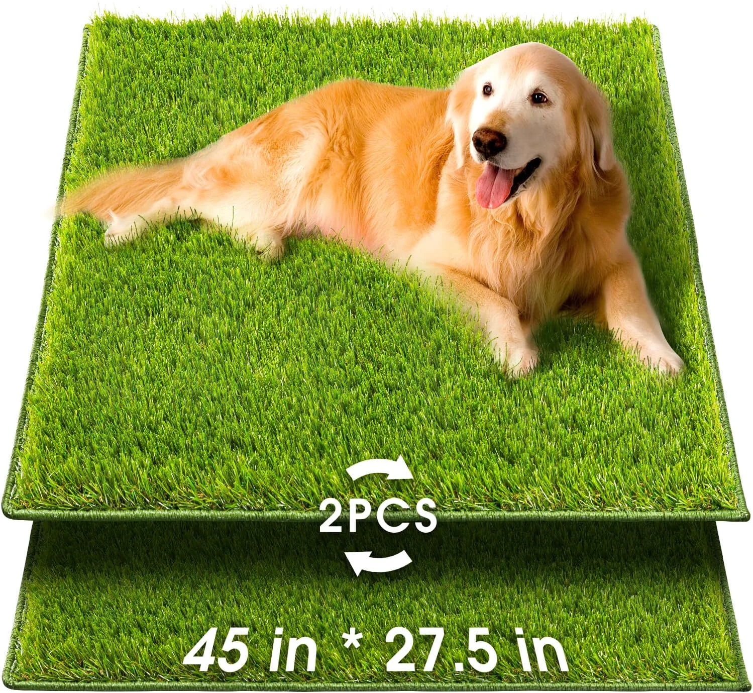 Natural Hompet Artificial Grass for Dogs 45 x27.5 Professional Dog Grass Mat Easy to Clean with Drainage Holes Potty Training Pad and Fake Grass Turf Outdoor Rug Patio Lawn Decoration Fine