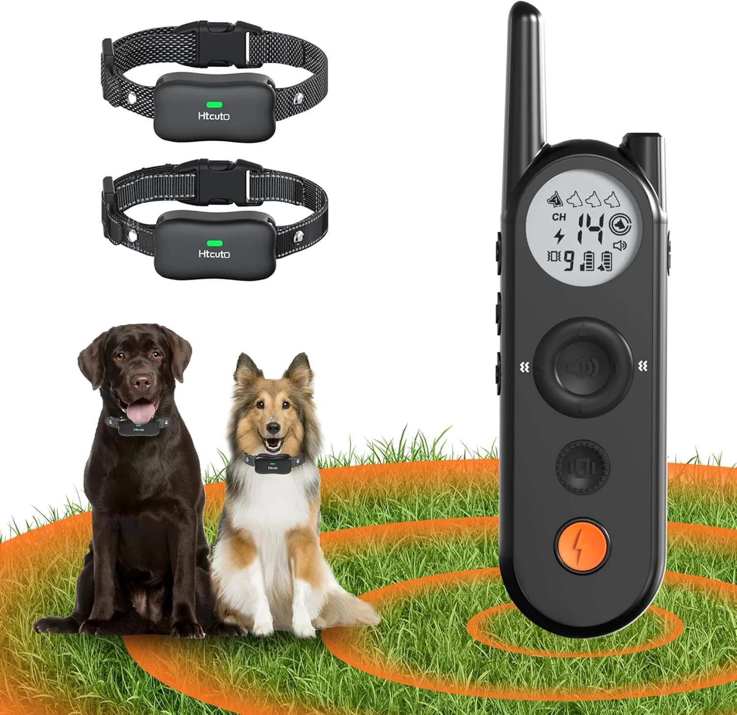 Modern Wireless Dog Fence 3500FT Fence Range 6100FT Remote Training 185 Days Rechargeable IPX7 Waterproof Collar 3 Training Modes Black 2 Dogs Traditional