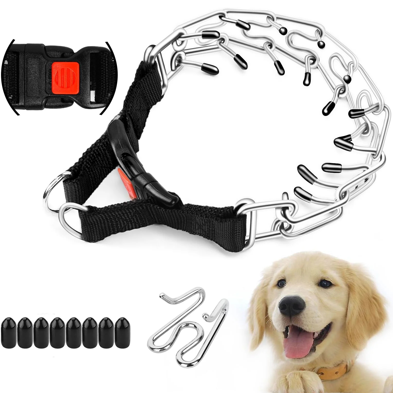Proven Supet Prong Collar for Dogs – Adjustable Training Collar with Quick Release Buckle S-XL Genuine