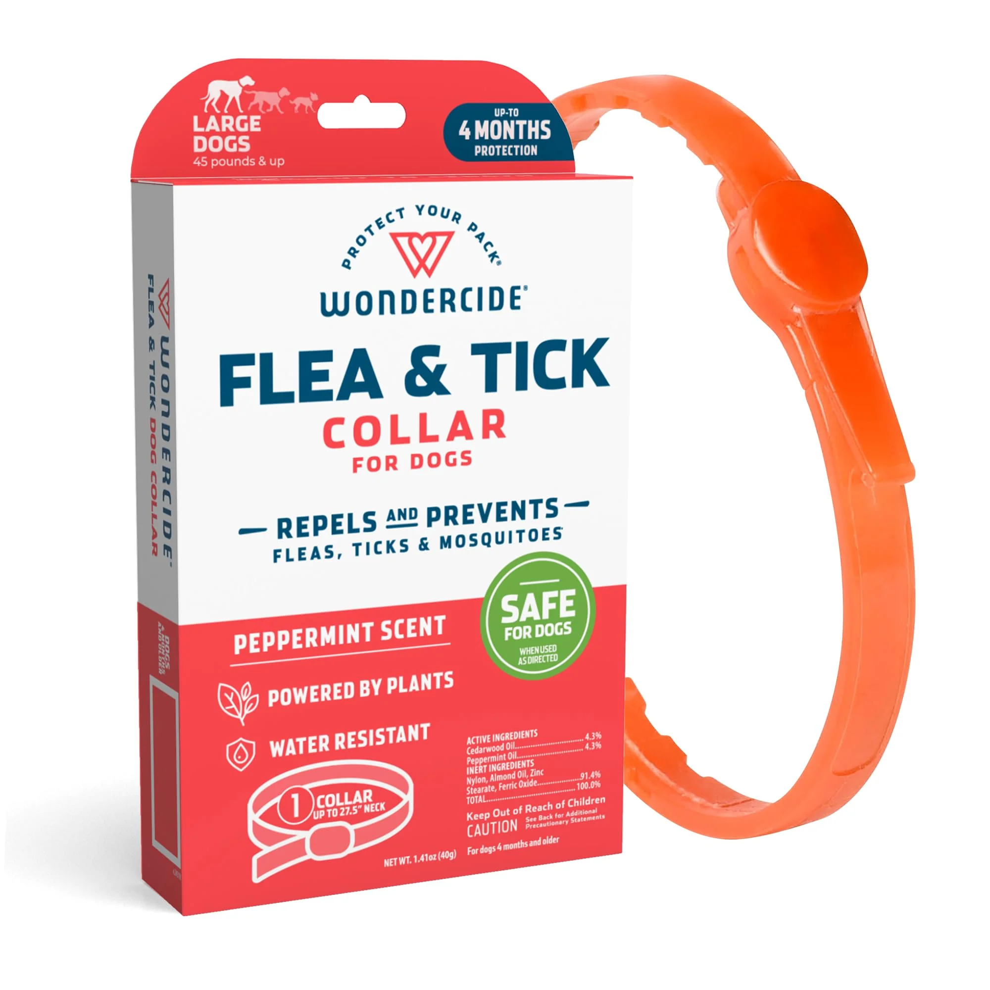 Genuine Wondercide Dog Collar Large – Natural Flea Tick Mosquito Repellent for Dogs Up to 4 Months Prestigious