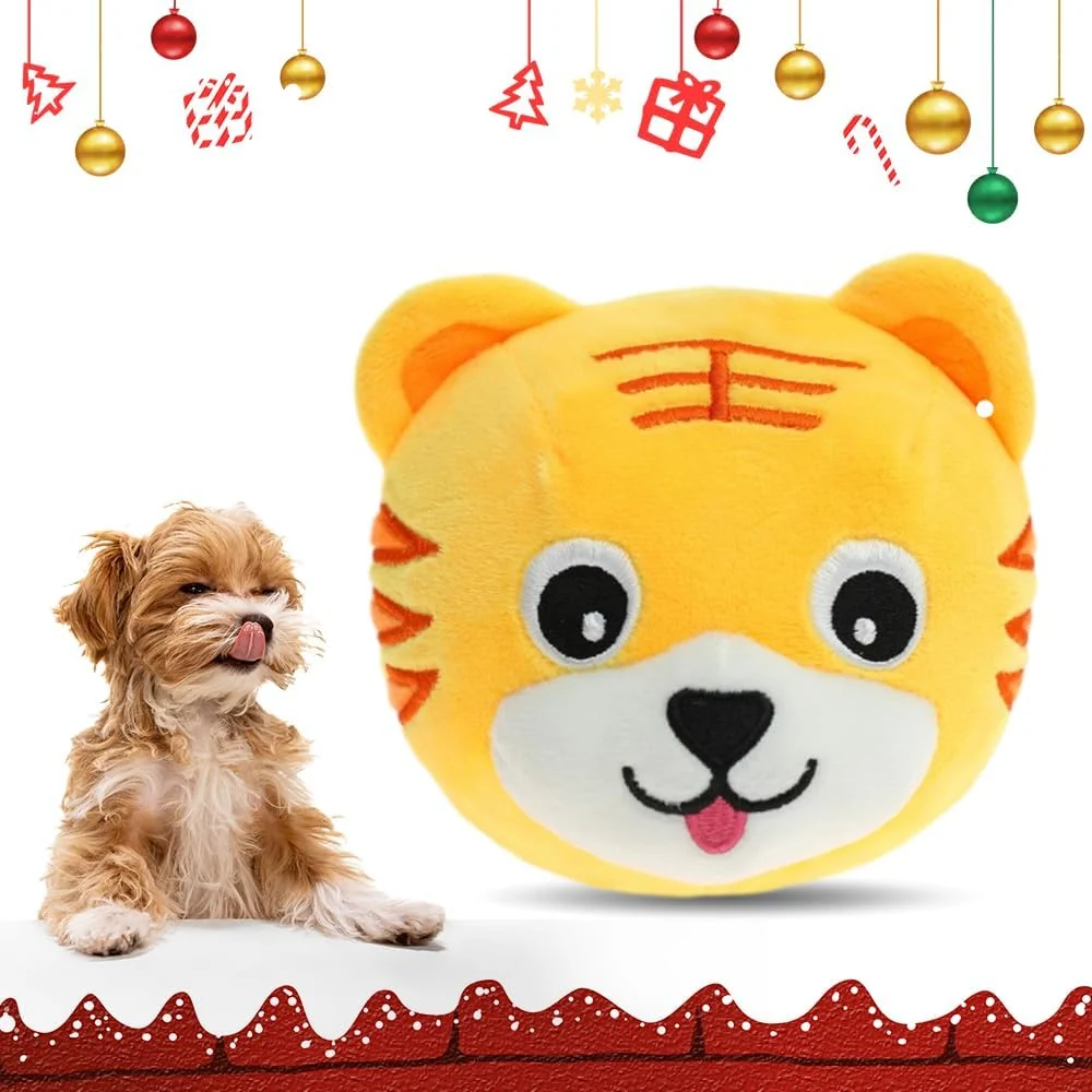 Fashionable Upgrade Active Moving Pet Plush Toy Squeaky Moving Dog Ball Toy Interactive Dog Toy for Boredom Dog Bouncing Ball Plush Toy Pig Plush Sound Electronic Dog Toy Pet Bouncing Balls Toy Tiger Clean