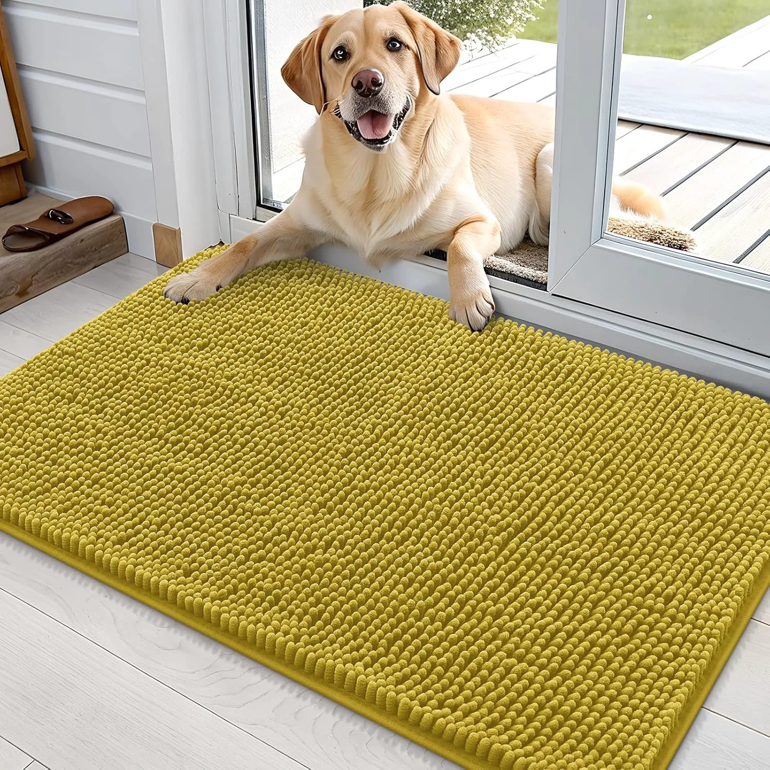 Green OLANLY Dog Door Mat for Muddy Paws 36x24 Absorbs Moisture Functional