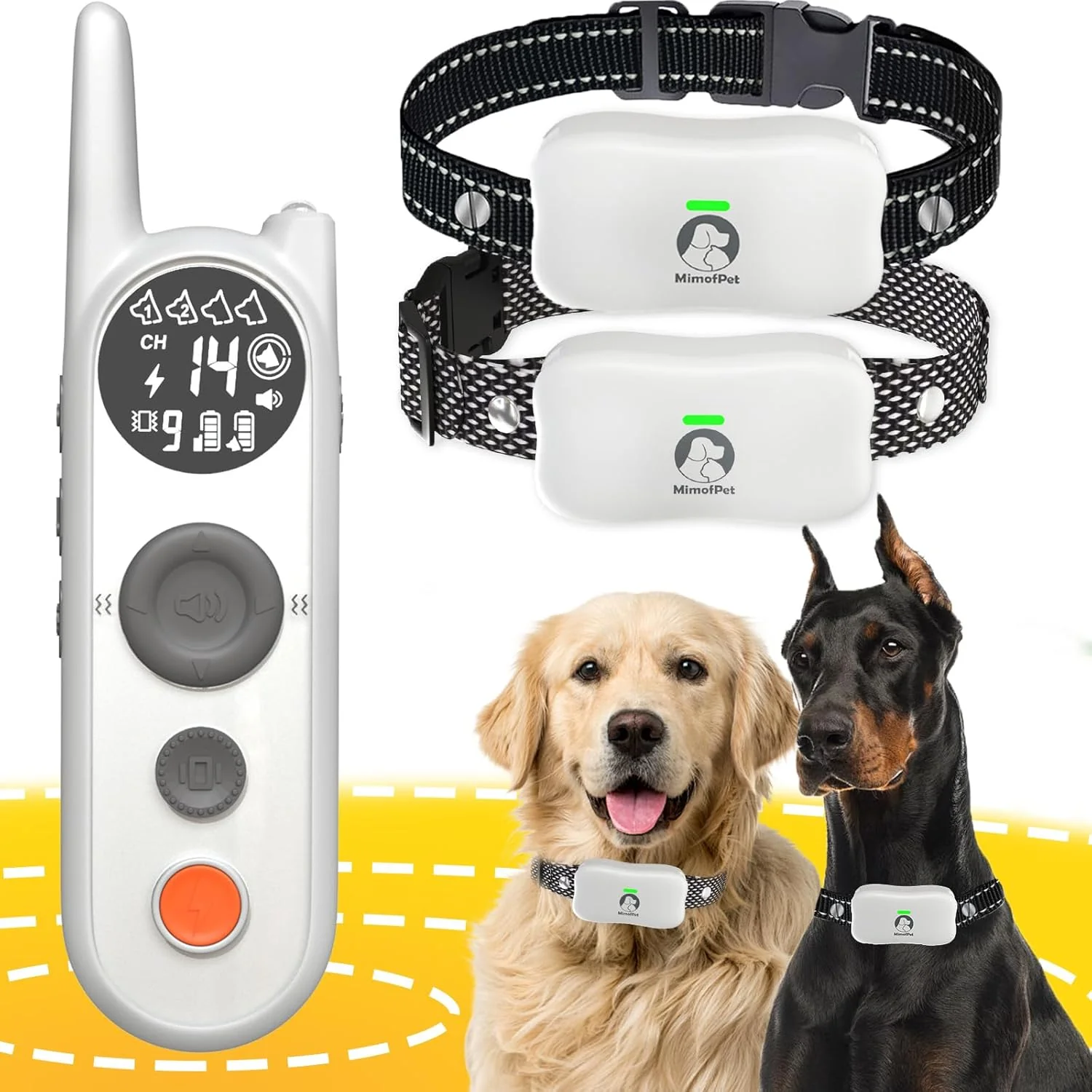 Responsible MIMOFPET Wireless Dog Fence for 2 Dogs - Multi-Mode Electric Fence Covers up to 856-Acre 6100 Ft Training Collar Waterproof Wireless Pet Containment System with 3 Training Modes for Large Medium Dogs Efficient