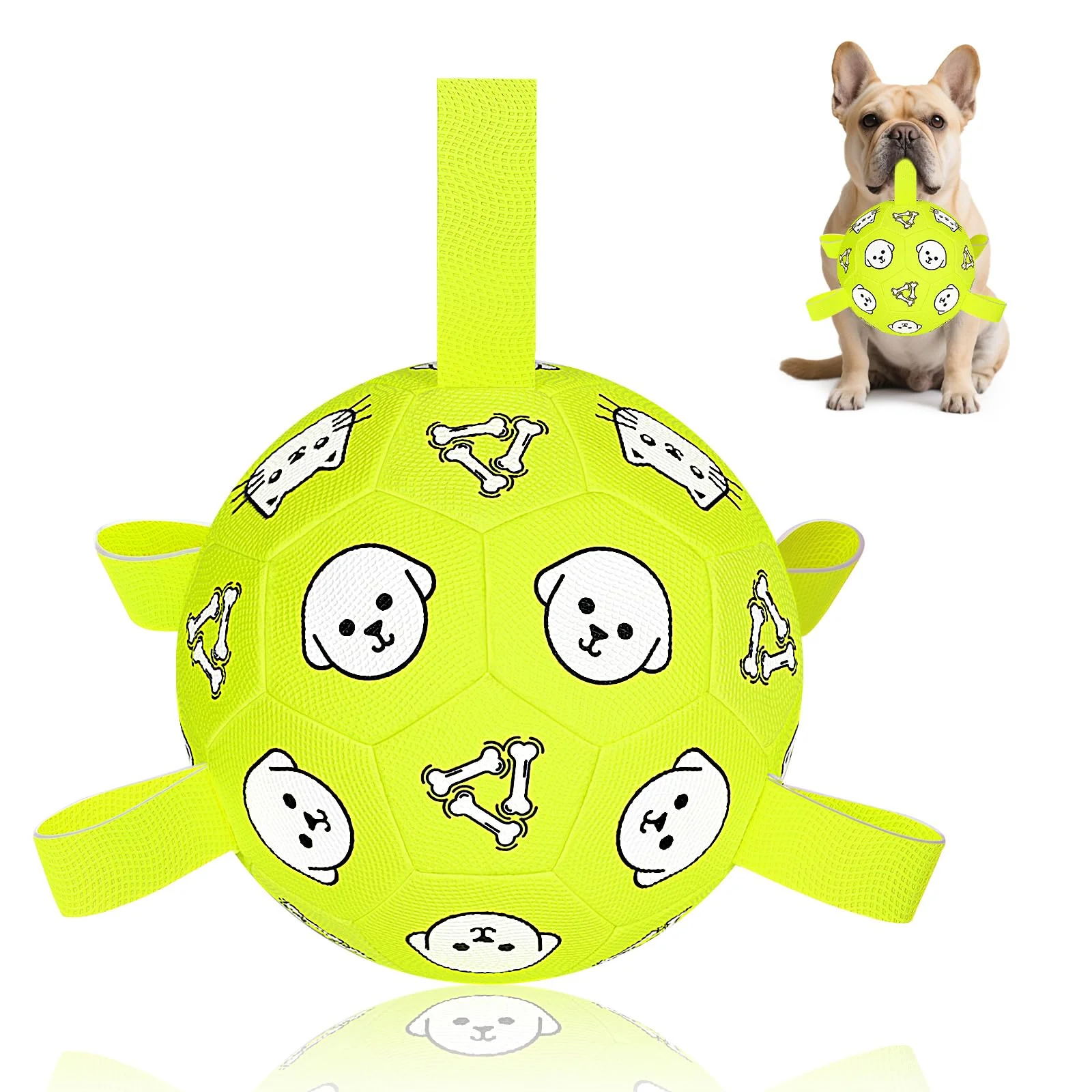 Crafted WYNTRIUM Dog Soccer Ball – Durable 6in Ball with Straps for Fetch and Water Play Unique