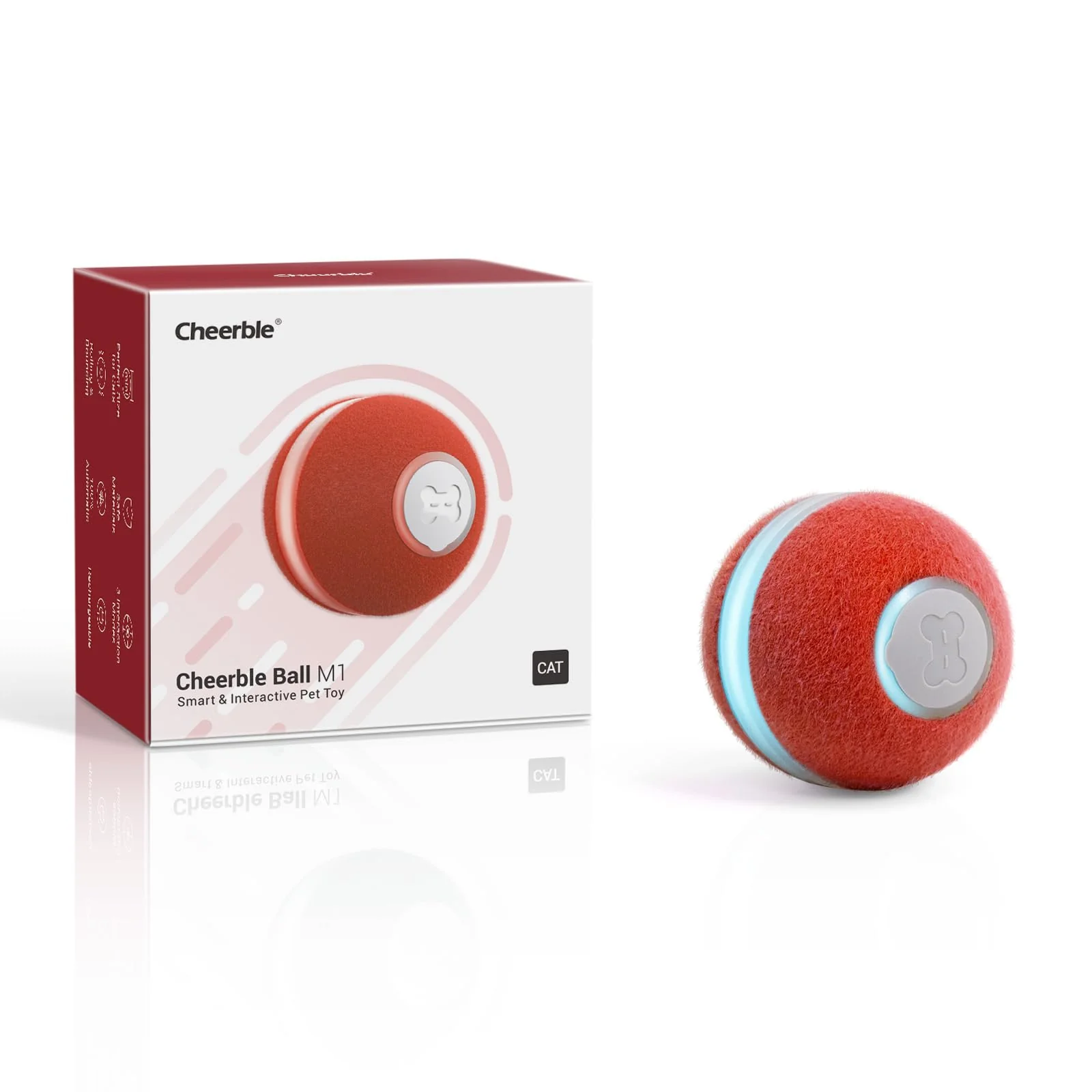Innovative Cheerble Interactive Cat Ball Toy — Automatic Moving Ball with LED Light 3 Modes High-End