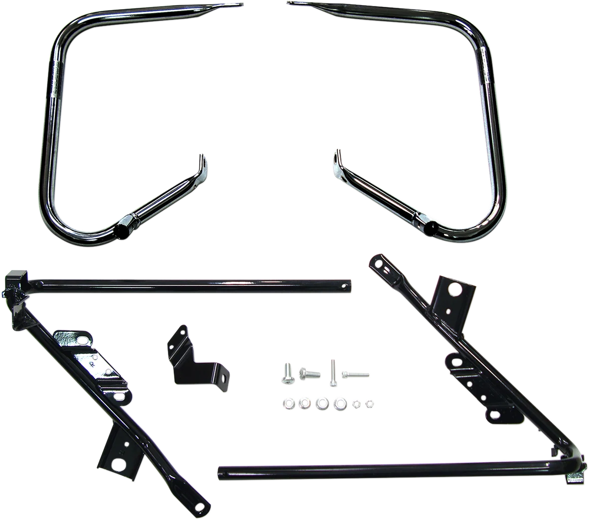 Solid DRAG SPECIALTIES Saddlebag Support Brackets - Black - FL '09-'13 21058B Verified