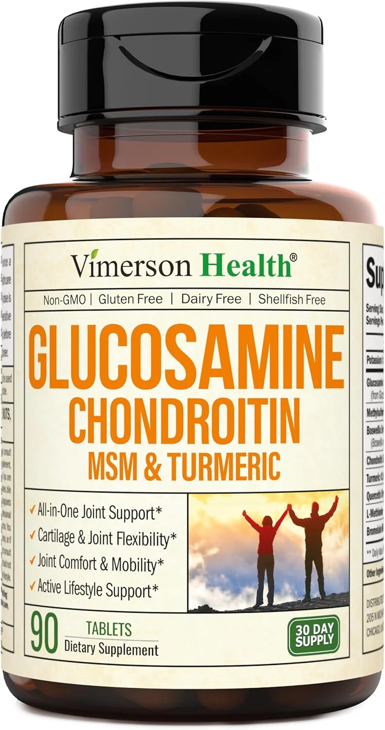 High-Performance Glucosamine Chondroitin MSM – Joint Support Supplement for Women and Men with Glucosamine Sulfate 1500 mg Chondroitin and MSM – for Cartilage Joint Health and Flexibility – 90 Tablets High-Grade