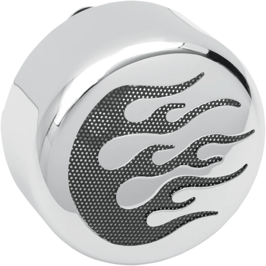 Organic DRAG SPECIALTIES Horn Cover - Chrome - Black Flame 76636F Next-Generation