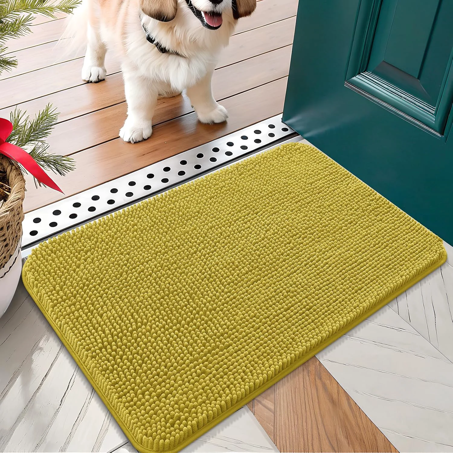 Premium OLANLY Dog Door Mat for Muddy Paws 24x16 Absorbs Moisture Consistent