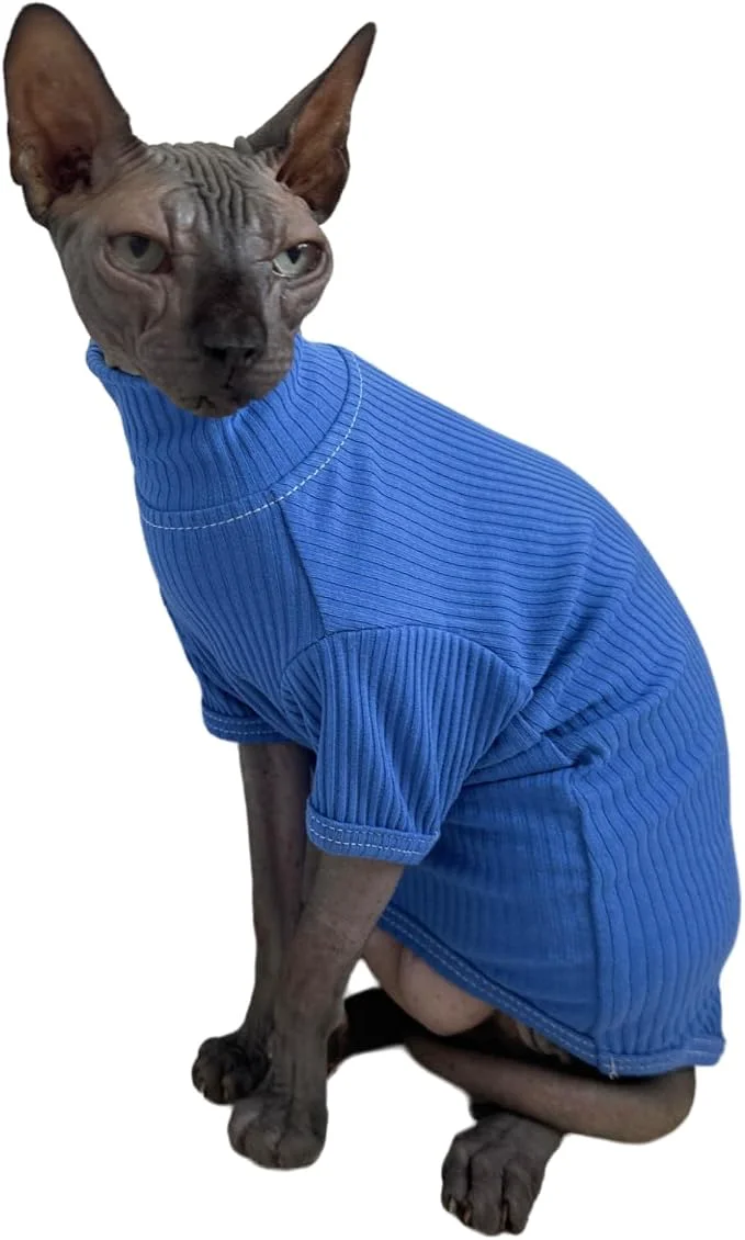 Eco-Friendly Sphynx Cats Shirt Cat Turtleneck Cotton Sweater Pullover Kitten T-Shirts Exceptional