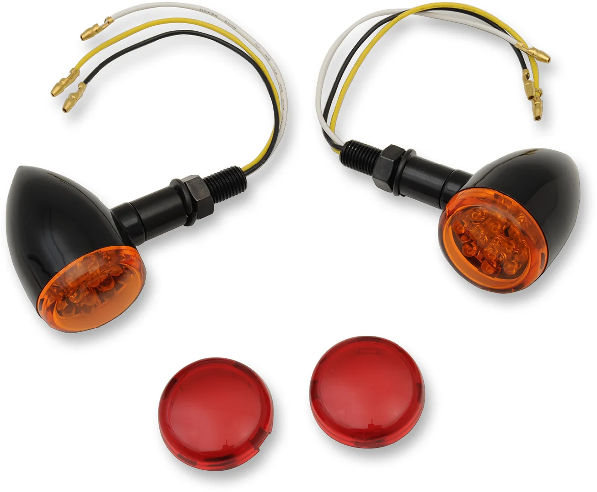 Safe DRAG SPECIALTIES LED Marker Lights - Black Amber or Red 20-6390BA RIQ Genuine