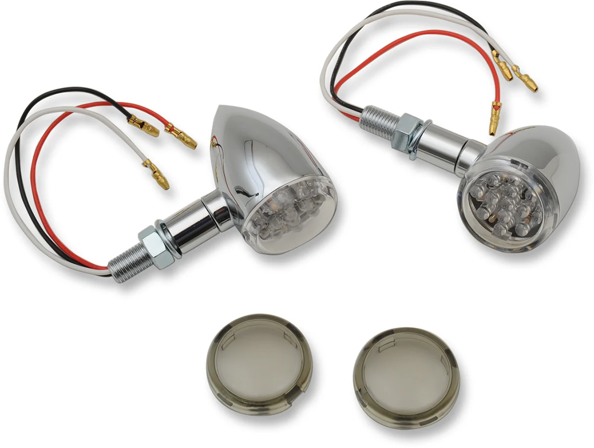 Safe DRAG SPECIALTIES LED Marker Lights - Chrome Red - Smoke Lens 20-6390C MIRQ High-Performance