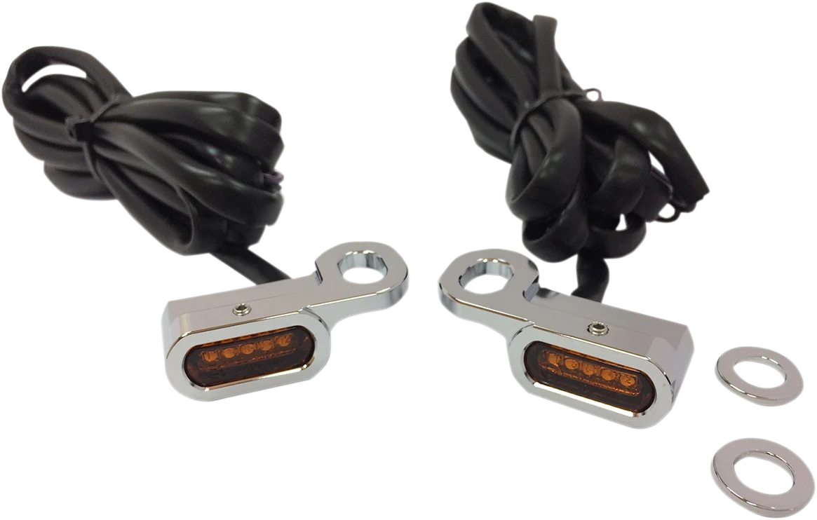 Organic DRAG SPECIALTIES LED Handlebar Marker Lights - Hydraulic Clutch - Chrome Amber L22-0229CAENU Pure