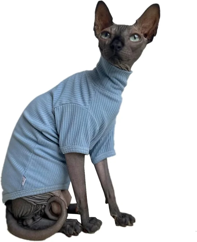 Reliable Sphynx Hairless Cats Shirt Cotton Cat Turtleneck Sweater Pullover Kitten First-Class