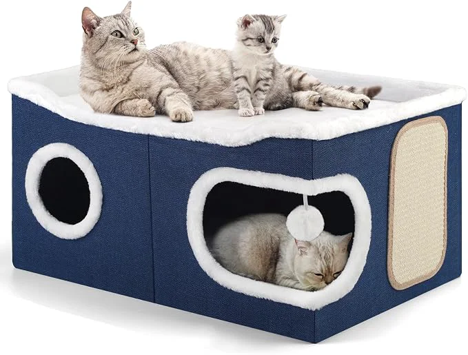 Outstanding Shikha Cat Beds for Indoor Cats Extra Wide Cat Cube House for Multi Cats Environmentally Friendly