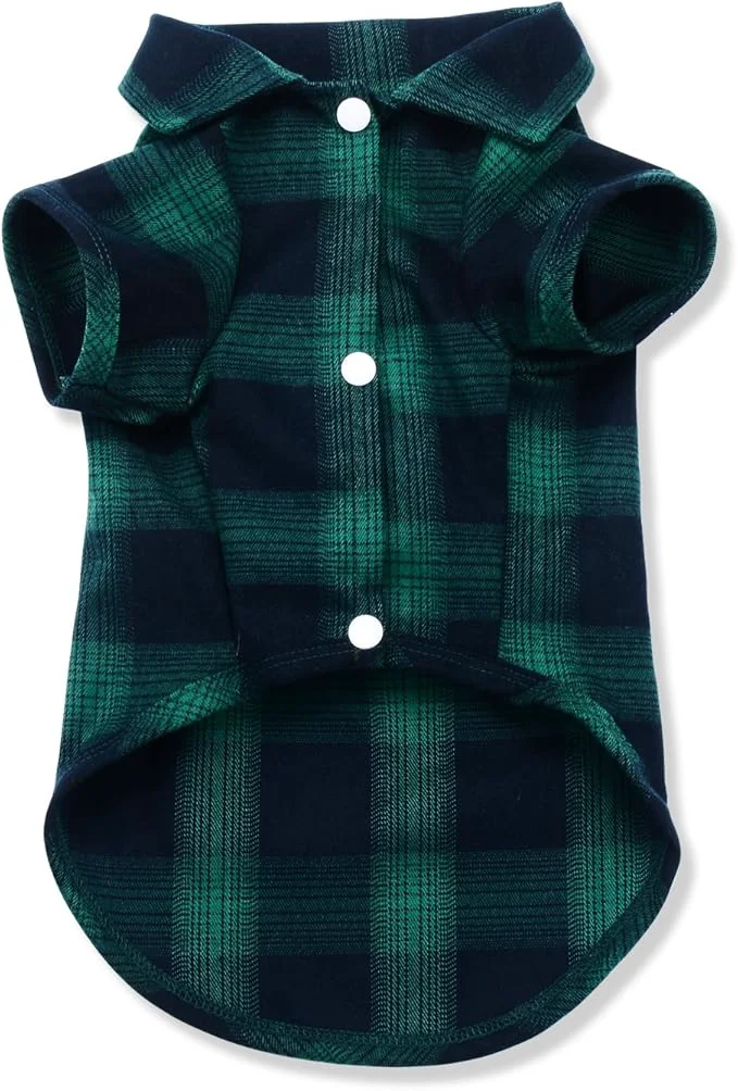 Luxury Koneseve Dog Shirt Pet Plaid Clothes Shirt T-Shirt Sweater Bottoming Shirt Optimized