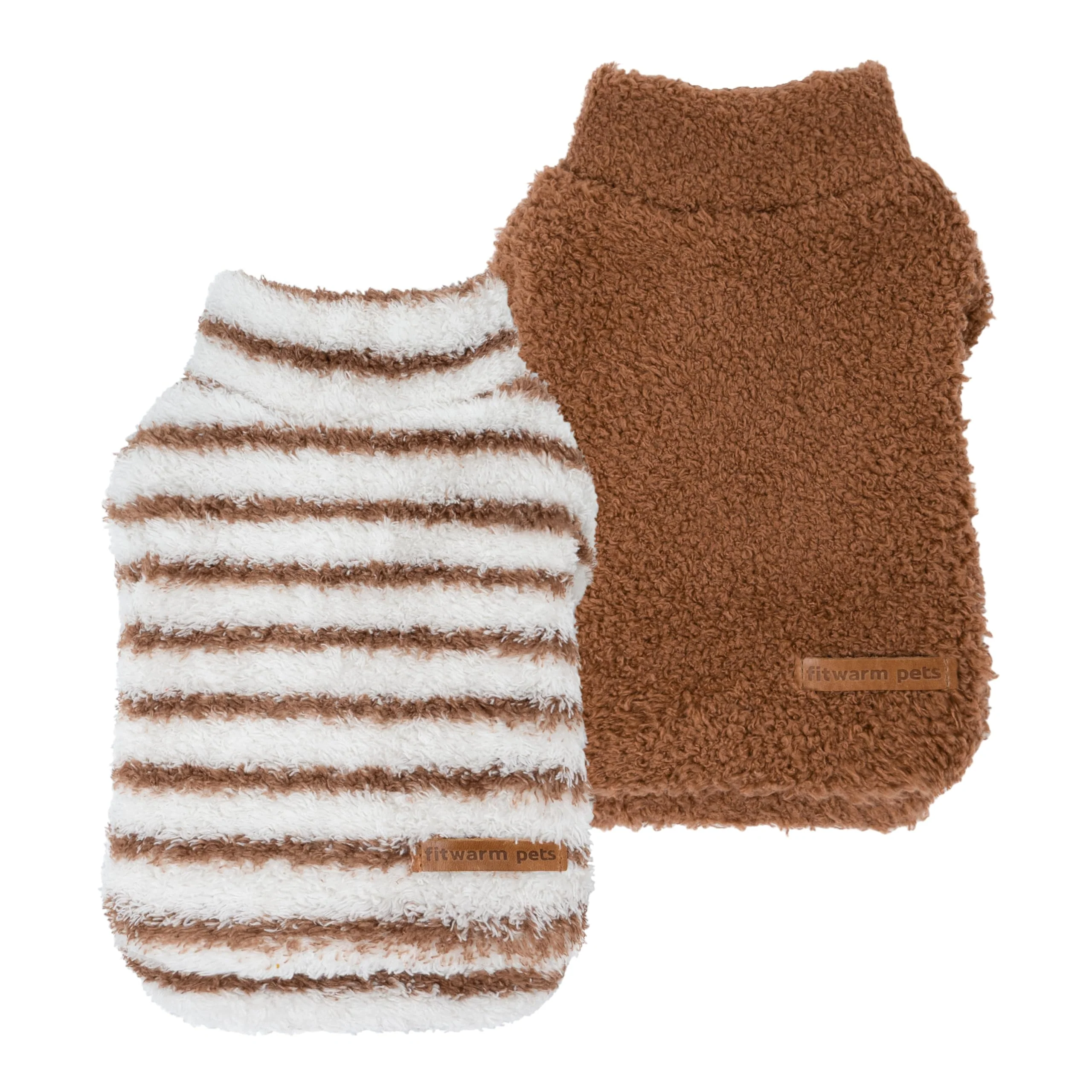 Powerful Fitwarm 2 Pack Striped Fleece Dog Sweater Warm Winter Clothes for Small Dogs – Medium Responsible