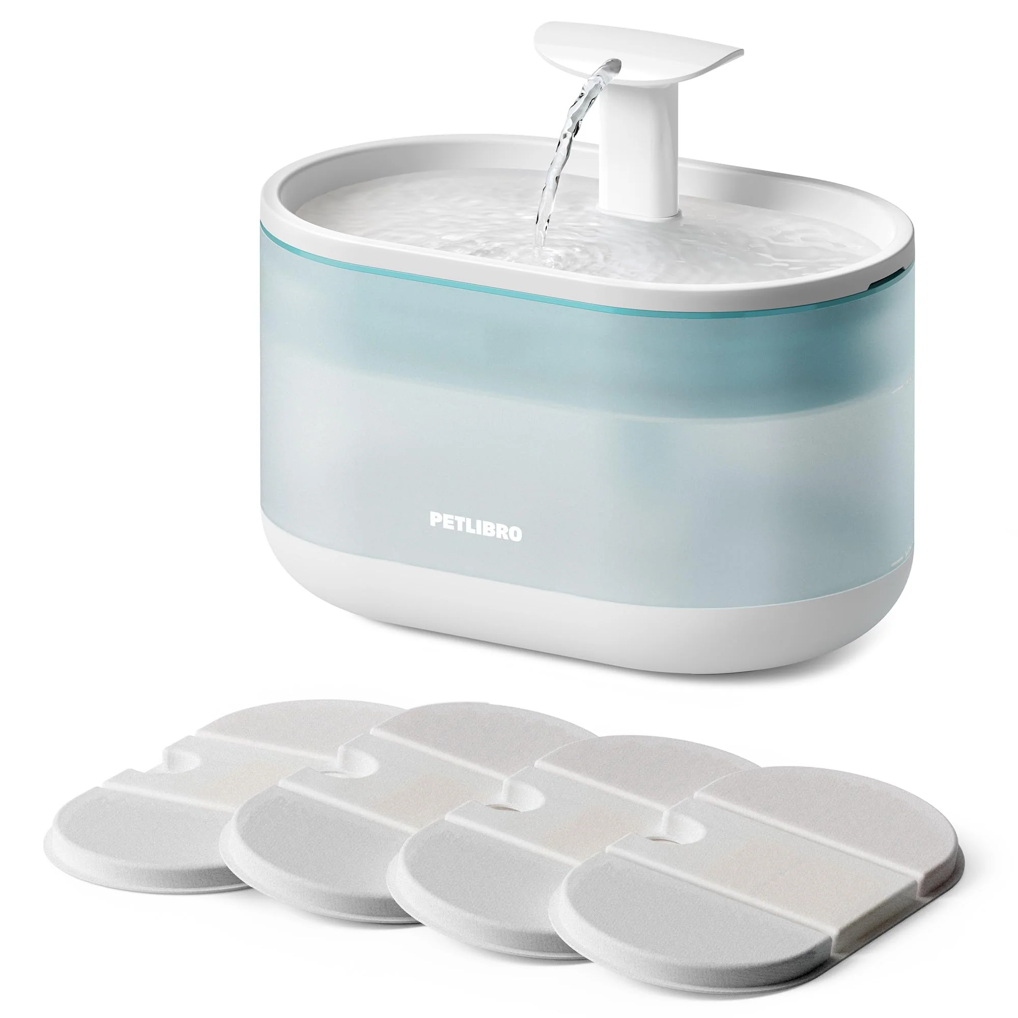 High-Performance PETLIBRO Cat Water Fountain Ultra Quiet • 2.1L Dual Flow Modes Large Filter Capsule Casual