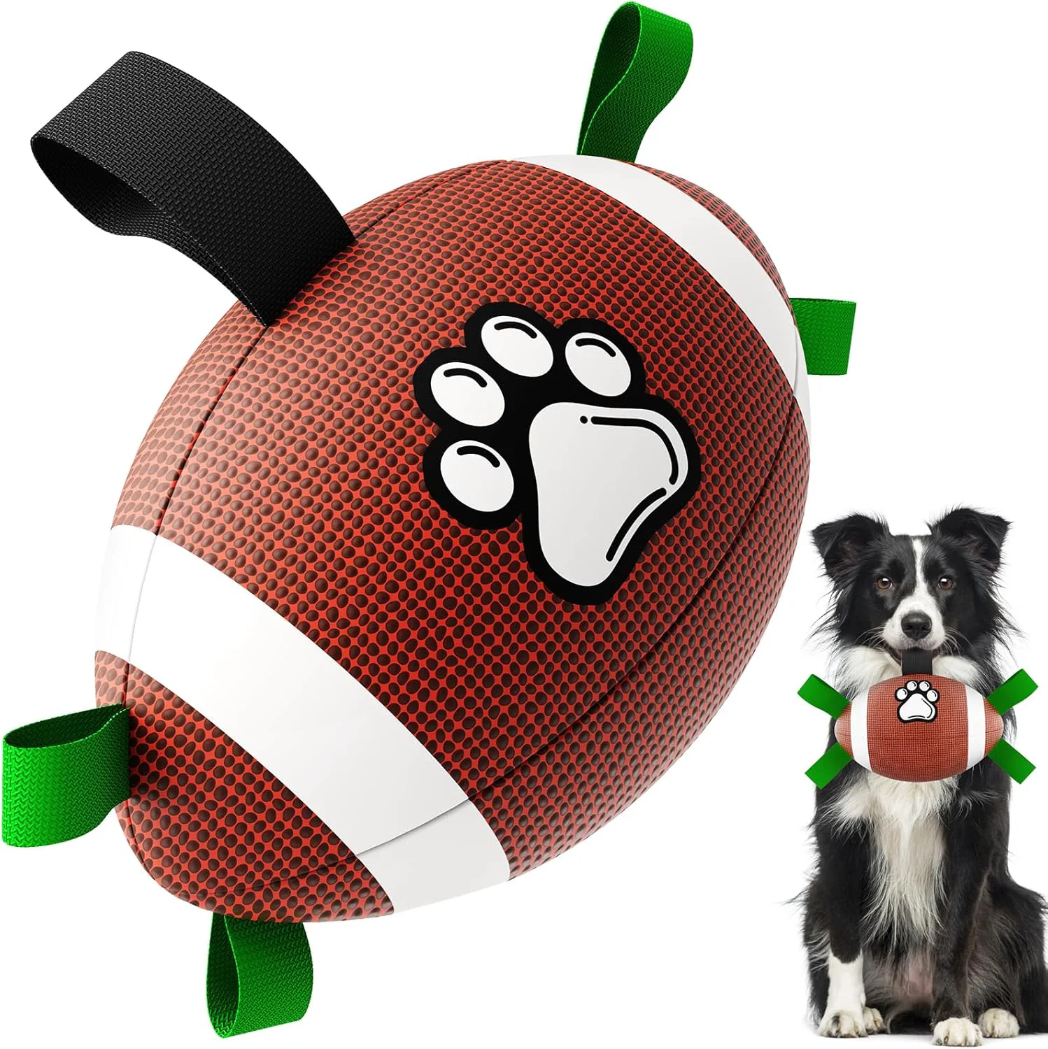 Fine QDAN Dog Toys Football Interactive Dog Toys for Tug of War Superbowl Football Party Decorations Favor Dog Water Toy Durable Dog Balls for Small Medium Dogs 8 inch Outstanding