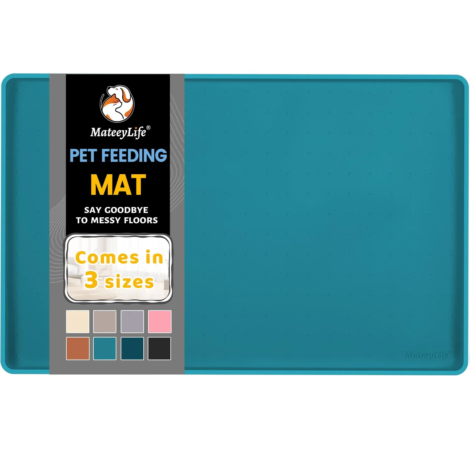 Modern MateeyLife Silicone Pet Mat for Floors Waterproof Anti-Slip Food Water Mat Consistent