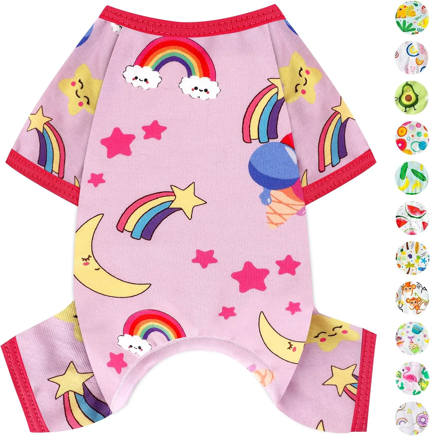 Detailed Dog Pajamas Pjs Spring Summer Dog Clothes for Small Dogs Girl - Female - Medium Size Dogs Soft Stretchy Puppy Clothes Doggie Onesies Cat Pet Jammies Outfit Rainbow Pink Medium Powerful