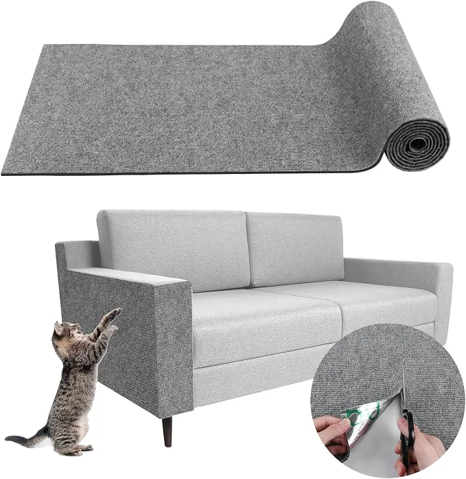 Green Climbing Cat Scratcher Mat Trimmable Cat Scratching Post Carpet 157.4 x15.8 Reusable
