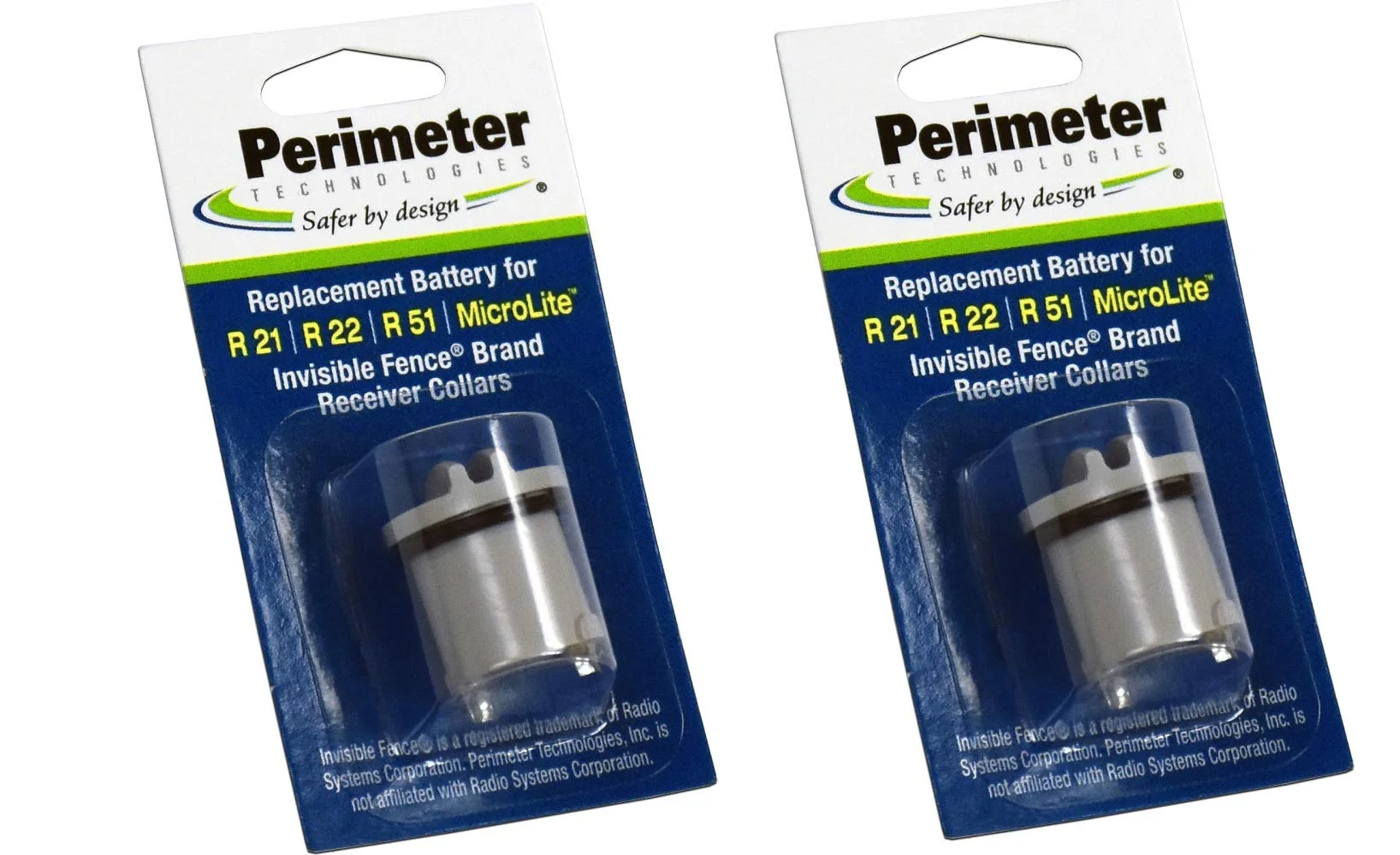Flexible Perimeter Technologies Two-Pack Dog Fence Batteries for Invisible Fence R21 R22 R51 Microlite Verified