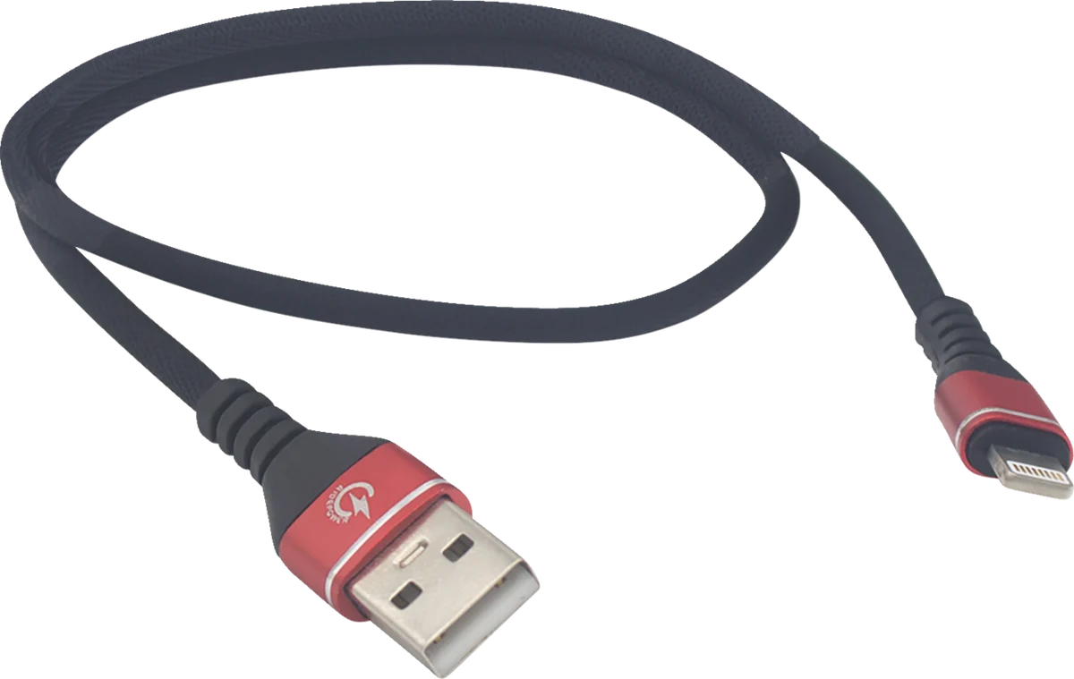 Practical RIDEPOWER Male USB to Male Lightning Cable - Phone - Charger - 18 - Black Red RPUSBLHT18 Long-Lasting