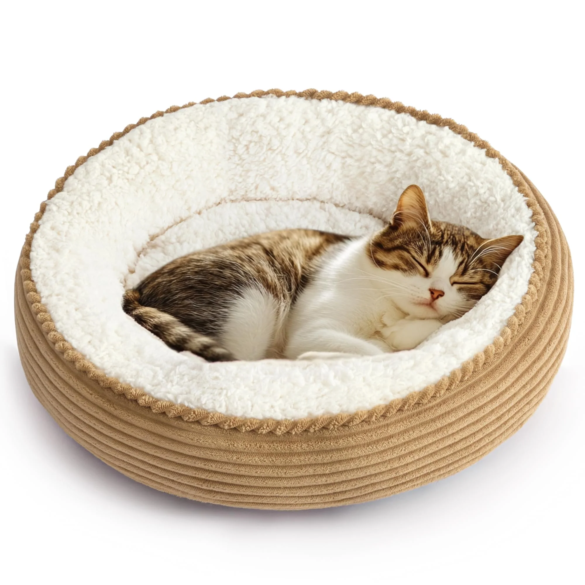 Love's cabin Round Donut Cat Small Dog Bed – 20in Anti-Slip Water-Resistant Bottom Ultra-Soft Fabric Specialty