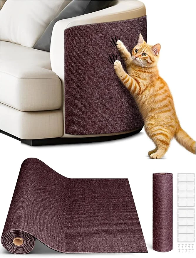 Environmentally Friendly 2PCS 39.4 x15.8 Cat Scratch Mat Trimmable Self-Adhesive Carpet DIY Climb Cat Solid
