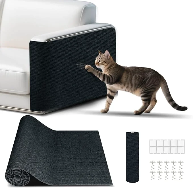 High-Grade Cat Scratch Mat Self-Adhesive Trimmable cat Scratch Furniture Protector Versatile