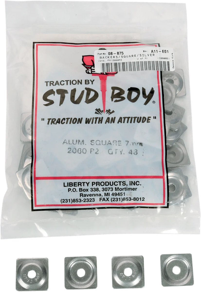 Functional STUD BOY Backer Plates - Aluminum - 7mm - 48 Pack 2060-P2 Dependable