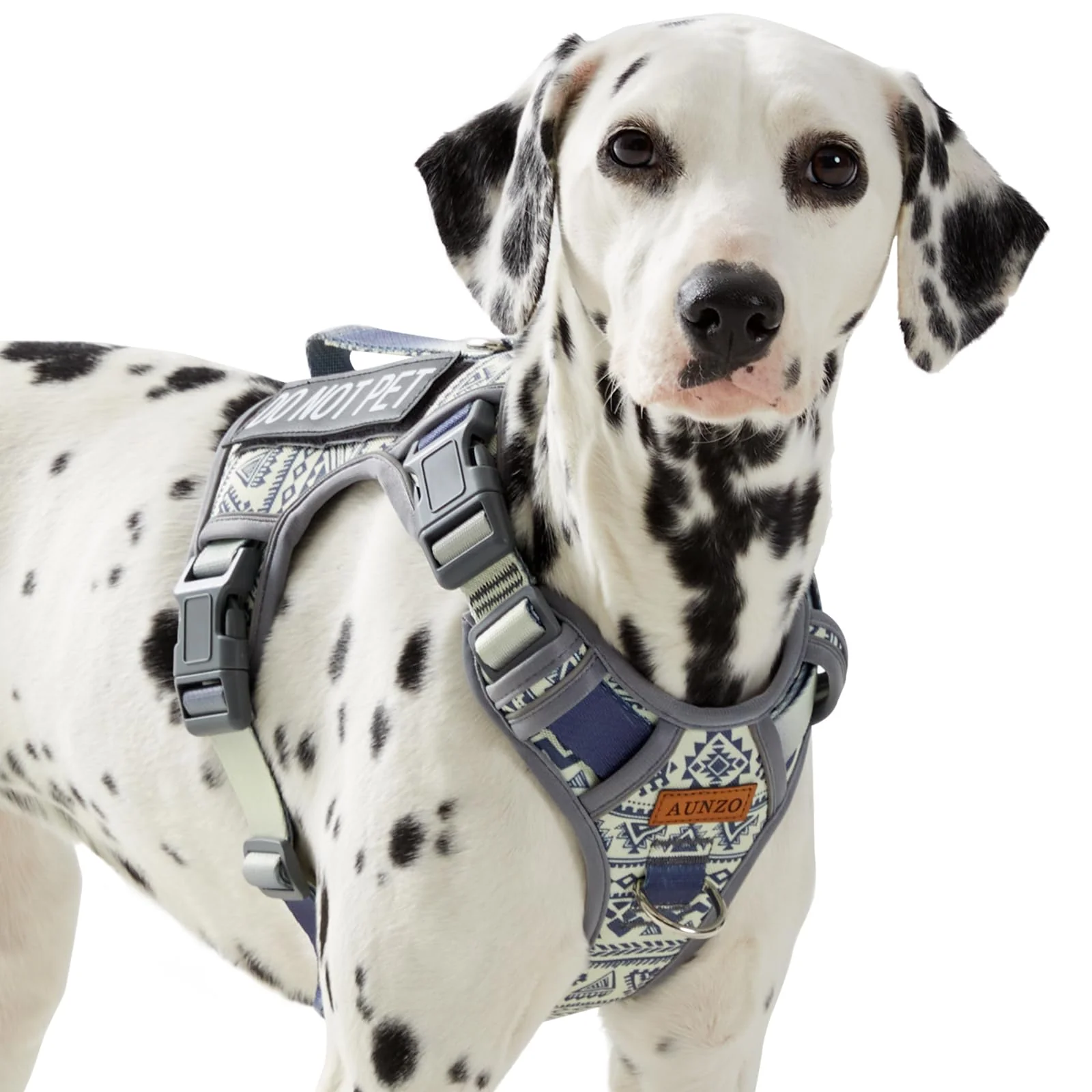 Expertly Made AUNZO Heavy Duty No-Pull Tactical Dog Harness for Large Dogs – Adjustable Padded Breathable Gray L Comfortable