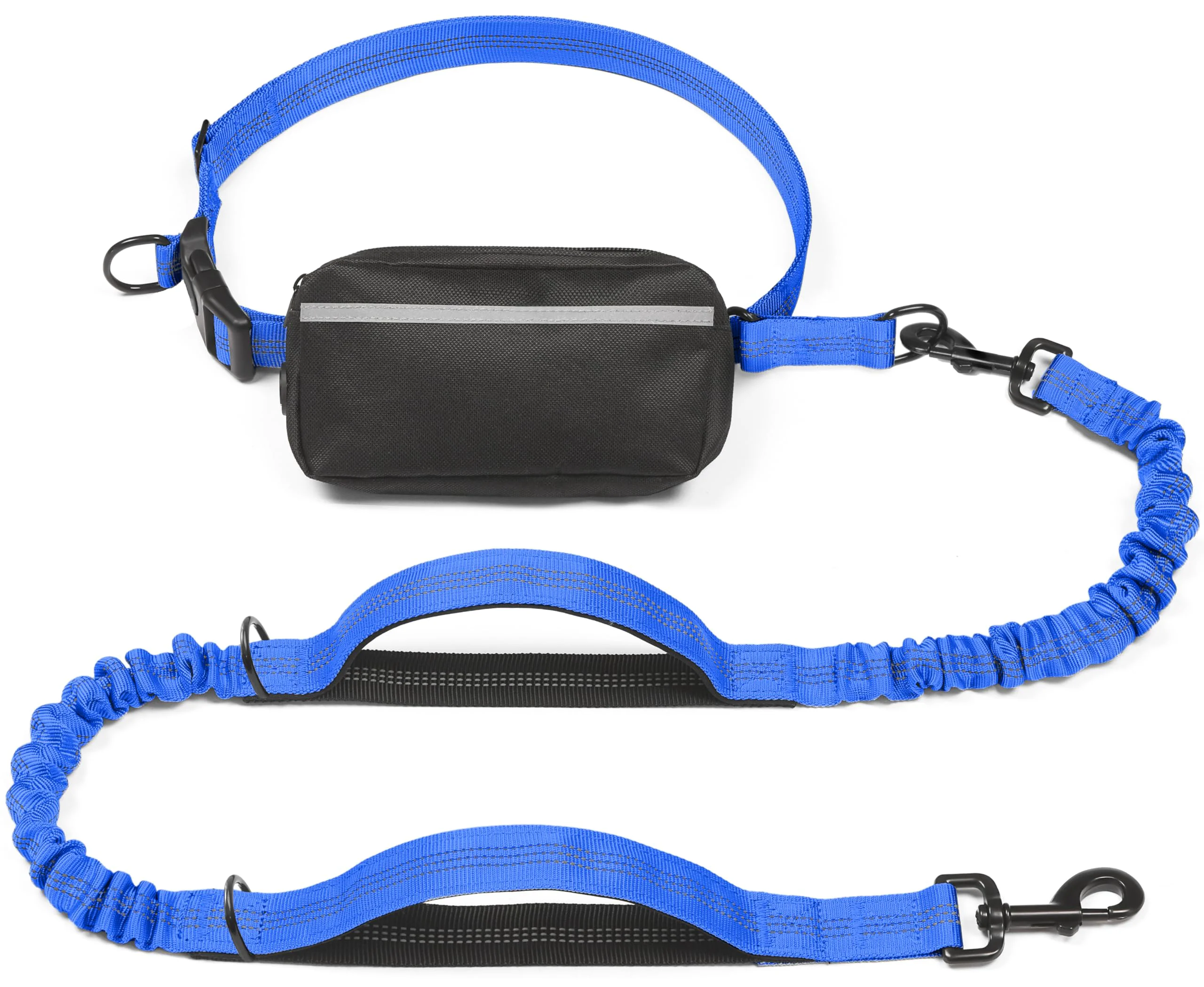 Selected iYoShop Hands Dog Leash with Zipper Pouch – Dual Padded Handles Durable Bungee Large 25-120 lbs Royal Blue Efficient