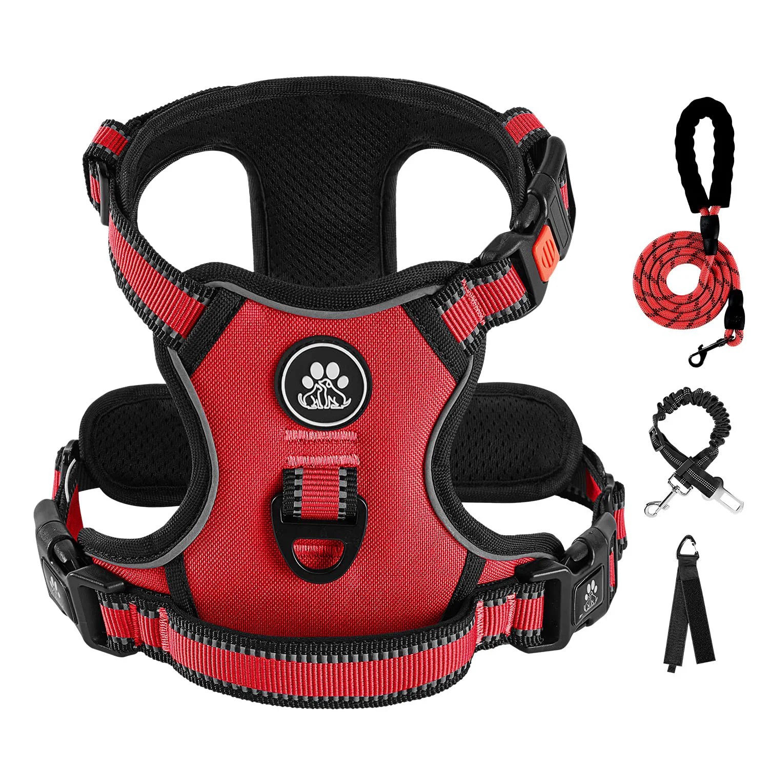 Responsible IVY LANE No Pull Dog Harness for Small Dogs — Adjustable Vest Harness with Leash Safety Belt 360° Reflective Strip Red Size S Fashionable