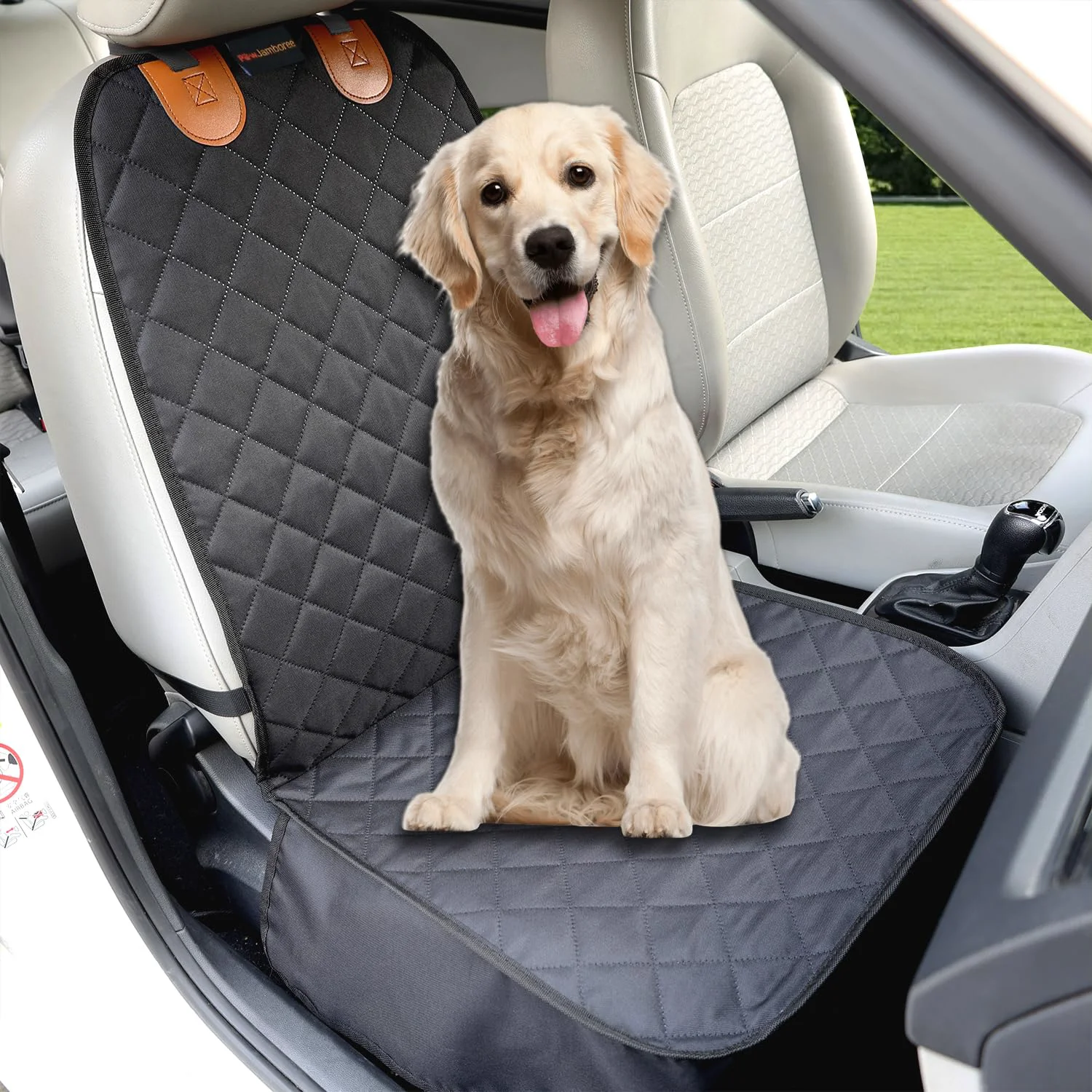 Superior Paw Jamboree Car Front Seat Covers for Dogs - Waterproof Scratch-Proof Non-Slip 20.5W x 45L Bucket Seat Cover Minimalist