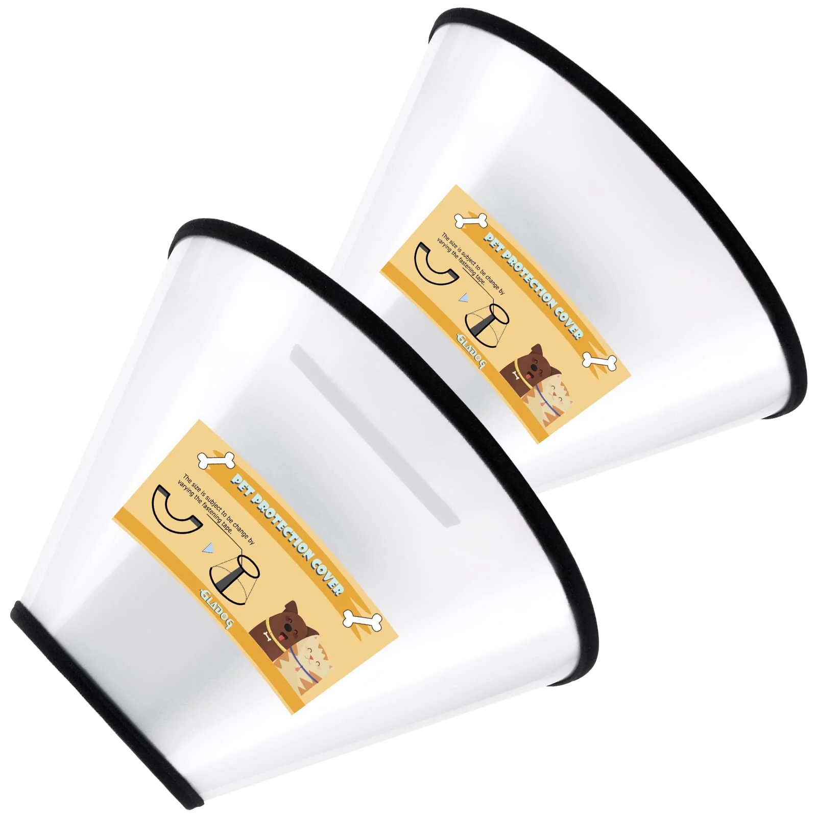 Fashionable GLADOG Soft Dog Cone Collar 2-Pack – Flexible Adjustable E-Collar for Dogs Cats XL Excellent