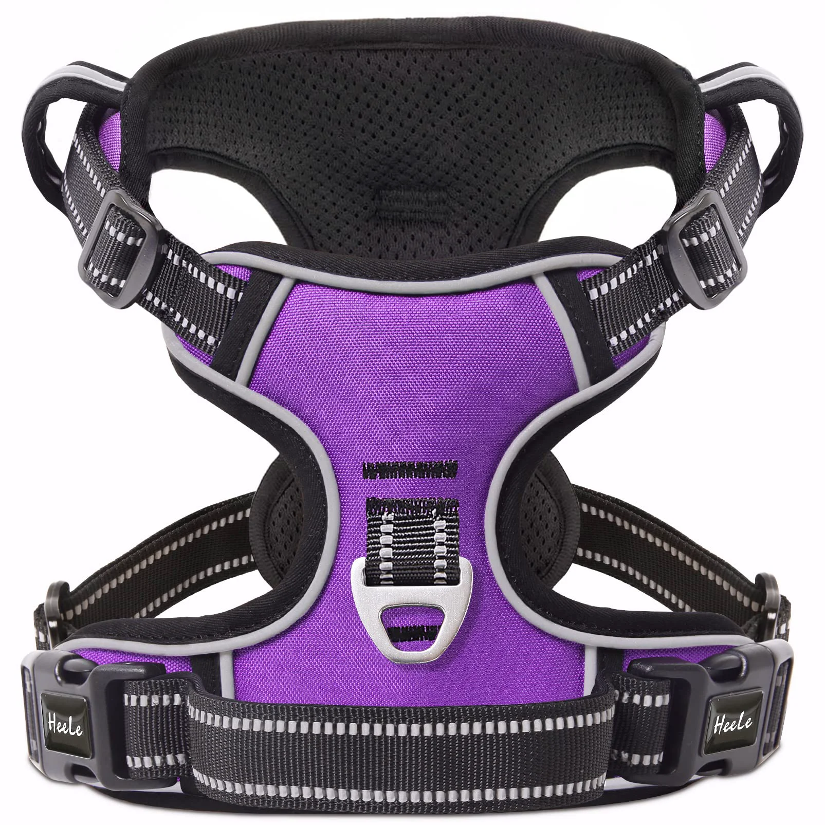 Trendy HEELE Dog Harness No-Pull Adjustable Padded Reflective Harness with Handle – Purple Size S Sophisticated