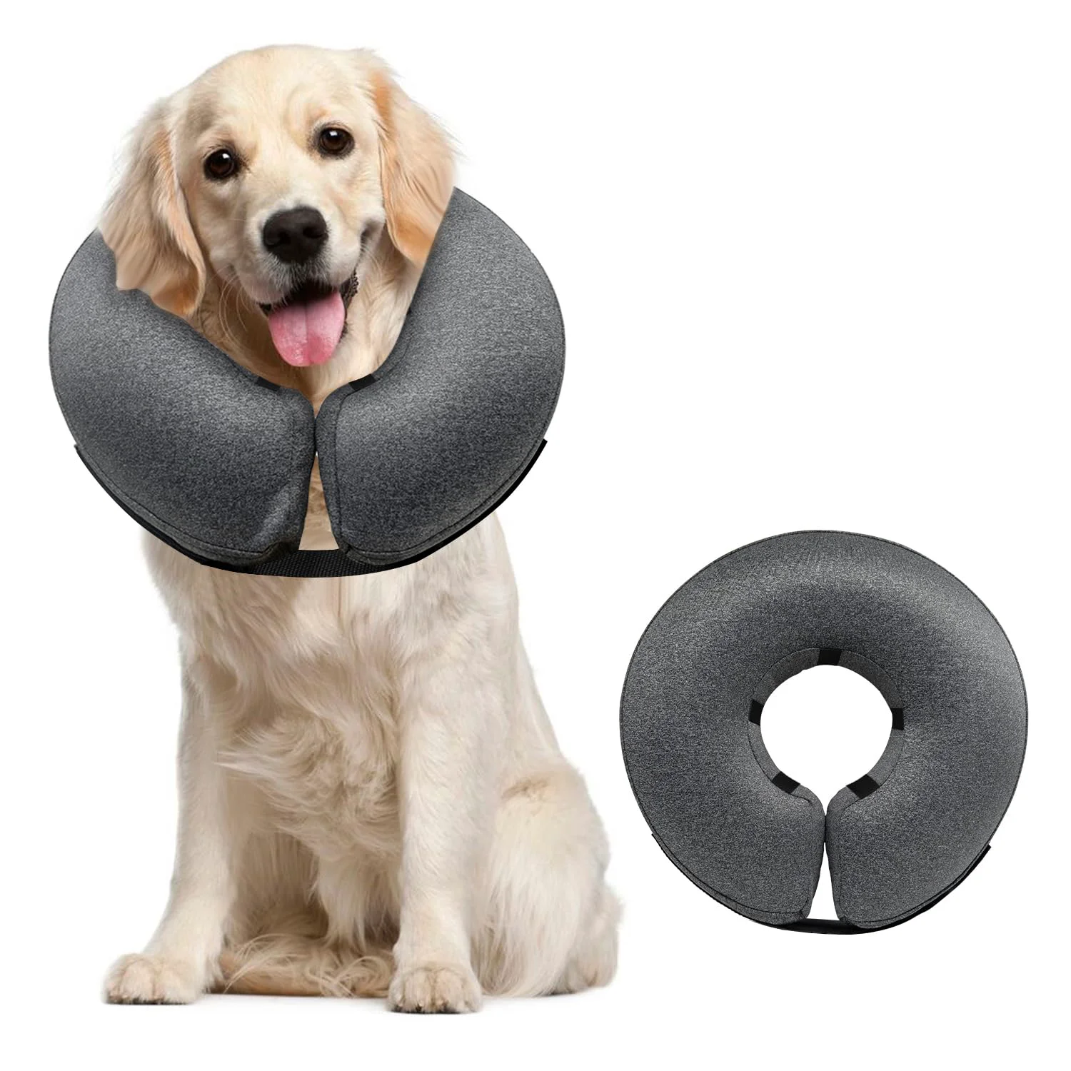 Contemporary MIDOG Inflatable Donut Collar — Soft Post-Surgery E-Collar Gray L Practical
