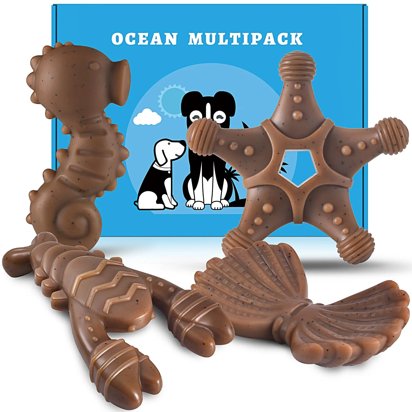 Flexible NEZIN Indestructible Dog Chew Toys – 4 Pack Tough Nylon for Aggressive Chewers All Breeds Genuine